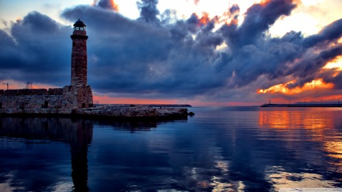 Lighthouse at sunset 2 wallpaper 1920x1080