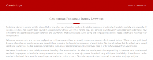 BLFC Injury Law
1001 Langs Dr Unit 4C
Cambridge, ON N1R 7K7
(226) 894-4876

https://blfclaw.ca/