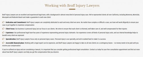 Braff Injury Lawyers
899 W Foothill Blvd Unit D
Monrovia, CA 91016
(888) 891-5244

https://braffinjurylawyer.com/monrovia/