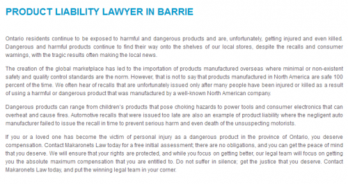 Makaronets Personal Injury Law
50 Dunlop St E
Barrie, ON L4M 6J9
(705) 881-1512

https://makaronetslaw.ca/barrie-personal-injury-law.html