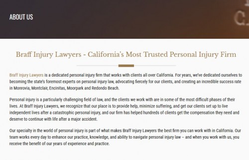 Braff Injury Lawyers
533 2nd St Unit 342
Encinitas, CA 92024
(888) 896-7201

https://braffinjurylawyer.com/encinitas/