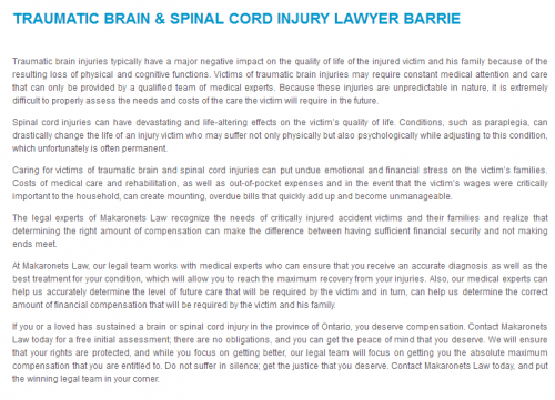 Makaronets Personal Injury Law
50 Dunlop St E
Barrie, ON L4M 6J9
(705) 881-1512

https://makaronetslaw.ca/barrie-personal-injury-law.html