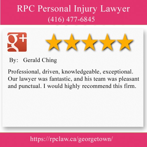 RPC Personal Injury Lawyer
115 Main St S, Unit B
Georgetown, ON L7G 3E5, Canada
(416) 477-6845

https://rpclaw.ca/georgetown/