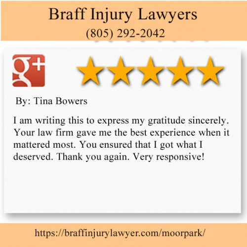 Braff Injury Lawyers
98 Leta Yancy Rd Suite A2
Moorpark, CA 93021
(805) 292-2042

https://braffinjurylawyer.com/moorpark/