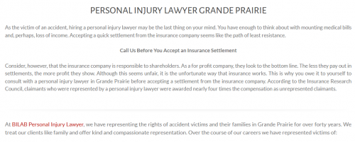 BILAB Personal Injury Lawyer
316-9804 100 Ave
Grande Prairie, AB T8V 0T8
(587) 818-6370


https://injurylawyerab.ca/grande-prairie/