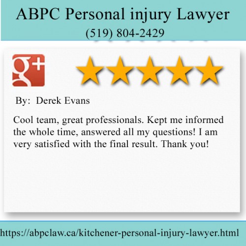 ABPC Personal injury Lawyer
565 Trillium Drive Unit #6
Kitchener, Ontario, N2R 1J4
(519) 804-2429

https://abpclaw.ca/kitchener-personal-injury-lawyer.html