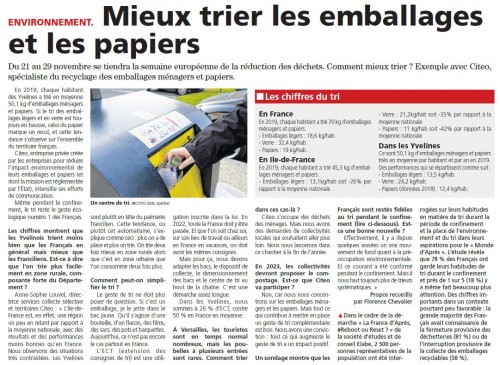 Le Courrier des Yvelines 181120 Environnement mieux trier les emballages et les papiers