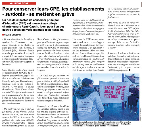 La Gazette des Yvelines Pour conserver leurs CPE, les établissements surdotés se mettent en grève