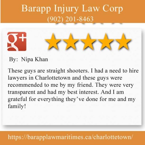 Barapp Injury Law Corp
53 Grafton St #203
Charlottetown, PE C1A 1K8
(902) 201-8463

https://barapplawmaritimes.ca/charlottetown/