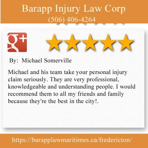 Barapp Injury Law Corp
132 Main St #2
Fredericton, NB E3A 1C7
(506) 406-4264

https://barapplawmaritimes.ca/fredericton/