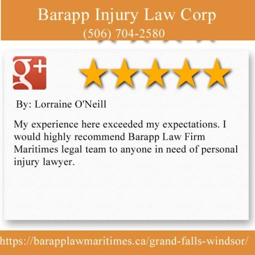 Barapp Injury Law Corp
4a Bayley St, Suite 601
Grand Falls-Windsor, NL A2A 2T5
(506) 704-2580

https://barapplawmaritimes.ca/grand-falls-windsor/