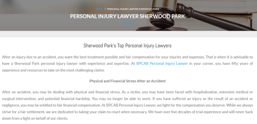 BPCAB Personal Injury Lawyer
258-150 Chippewa Rd
Sherwood Park, AB T8A 6A2
(587) 200-9898

https://abinjurylawyer.ca/sherwood-park/