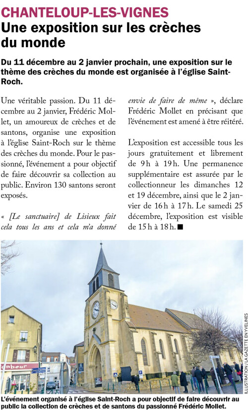 Chanteloup les Vignes Une exposition sur les crèches du monde