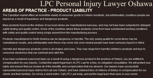 LPC - Personal Injury Lawyer Oshawa
49 Kenneth Ave Unit #B
Oshawa, ON L1G 5N3
(800) 646-4179

https://lpclaw.ca/oshawa-personal-injury-lawyer/