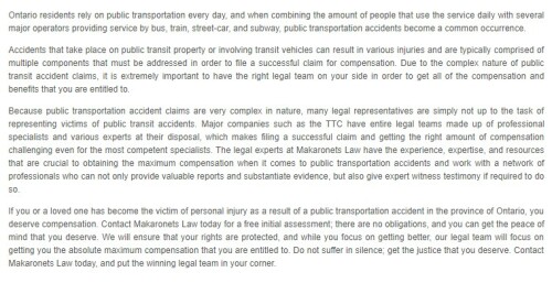 Makaronets Personal Injury Law
5 Peter St S, Second Floor, #8
Orillia, ON L3V 5A8
(705) 242-2761

https://makaronetslaw.ca/orillia-personal-injury-law.html