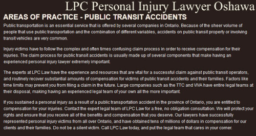 LPC - Personal Injury Lawyer Oshawa
49 Kenneth Ave Unit #B
Oshawa, ON L1G 5N3
(800) 646-4179

https://lpclaw.ca/oshawa-personal-injury-lawyer/