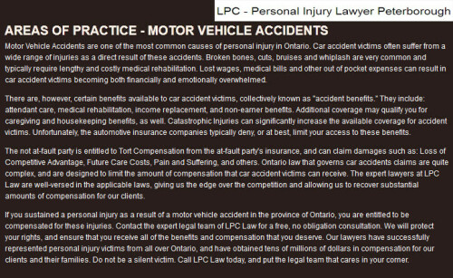 LPC - Personal Injury Lawyer Peterborough
459 George Street North
Peterborough, ON K9H 3R6
(705) 243-3685

https://lpclaw.ca/peterborough-personal-injury-lawyer/