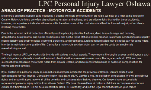 LPC - Personal Injury Lawyer Oshawa
49 Kenneth Ave Unit #B
Oshawa, ON L1G 5N3
(800) 646-4179

https://lpclaw.ca/oshawa-personal-injury-lawyer/