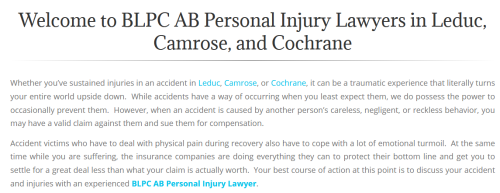 BLPC AB Personal Injury Lawyer
201B-309 1 St E
Cochrane, AB T4C 1Z3
(403) 879-2522

https://ablaw.ca/cochrane/