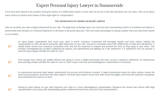 Barapp Injury Law Corp
5 Summer St suite c
Summerside, PE C1N 3H3
(902) 918-0487

https://barapplawmaritimes.ca/summerside/
