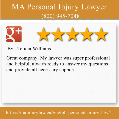MA Personal Injury Lawyer
370 Stone Rd W,
Guelph, ON N1G 4V9
(800) 945-7048

https://mainjurylaw.ca/guelph-personal-injury-law/