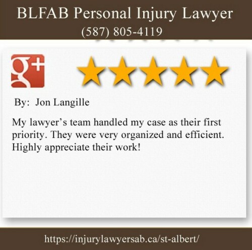 BLFAB Personal Injury Lawyer
200 Carnegie Dr
St Albert, AB T8N 5A8
(587) 805-4119

https://injurylawyersab.ca/st-albert/