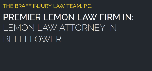 The Braff Injury Law Team, P.C. 
9556 Flower St
Bellflower, CA 90706
(888) 276-6746

https://brafflawoffices.com/lemon-law-attorney-bellflower/