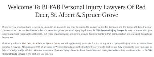 BLFAB Personal Injury Lawyer
95 McLeod Ave Unit B
Spruce Grove, AB T7X 2Z6
(587) 206-8700