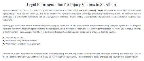 BLFAB Personal Injury Lawyer
200 Carnegie Drive
St. Albert, AB T8N 5A8
(587) 805-4119