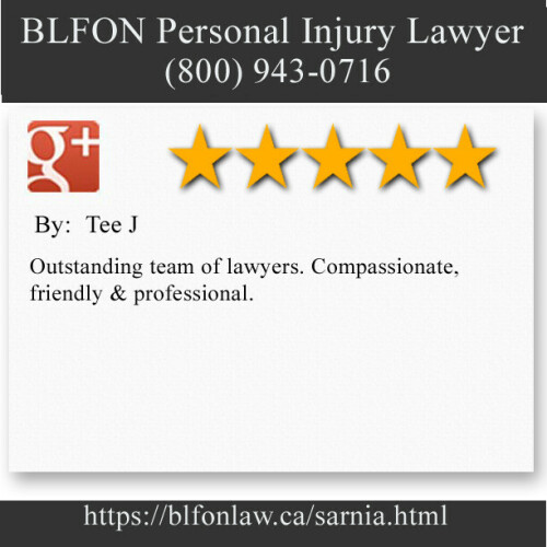 BLFON Personal Injury Lawyer
546 Christina Street North #403
Sarnia, ON N7T 5W6
(800) 943-0716