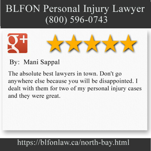BLFON Personal Injury Lawyer
437 Sherbrooke St Suite A
North Bay, ON P1B 2C2
(800) 596-0743