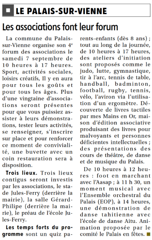 le populaire page 14 3s ept 2024 les associations font leur forum